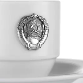 Набор фарфоровых кофейных чашек "СССР" на 3 персоны